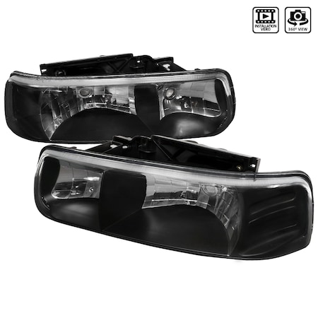 Spec-D Tuning 99-02 Chevrolet Silverado Crystal Housing Black Housing LH-SIV99JM-RS